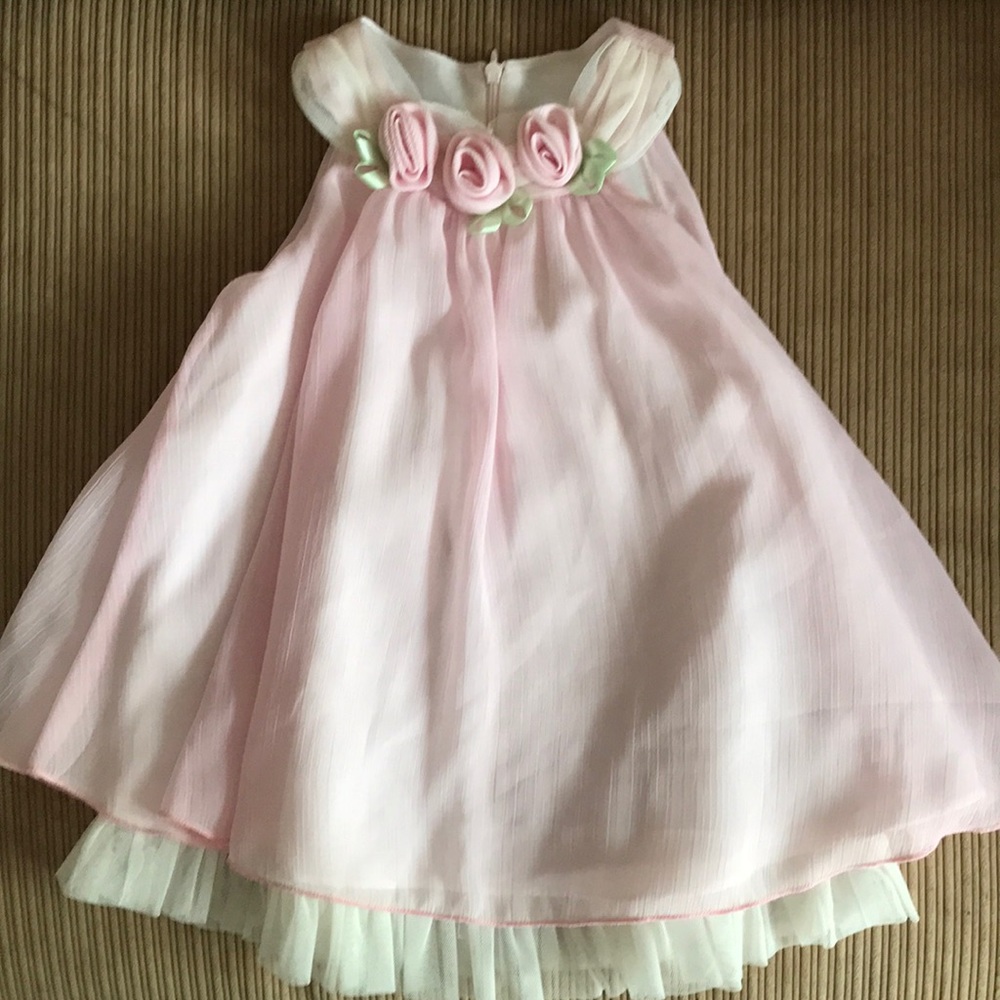 Bonnie baby Pink formal dress pink fabric roses